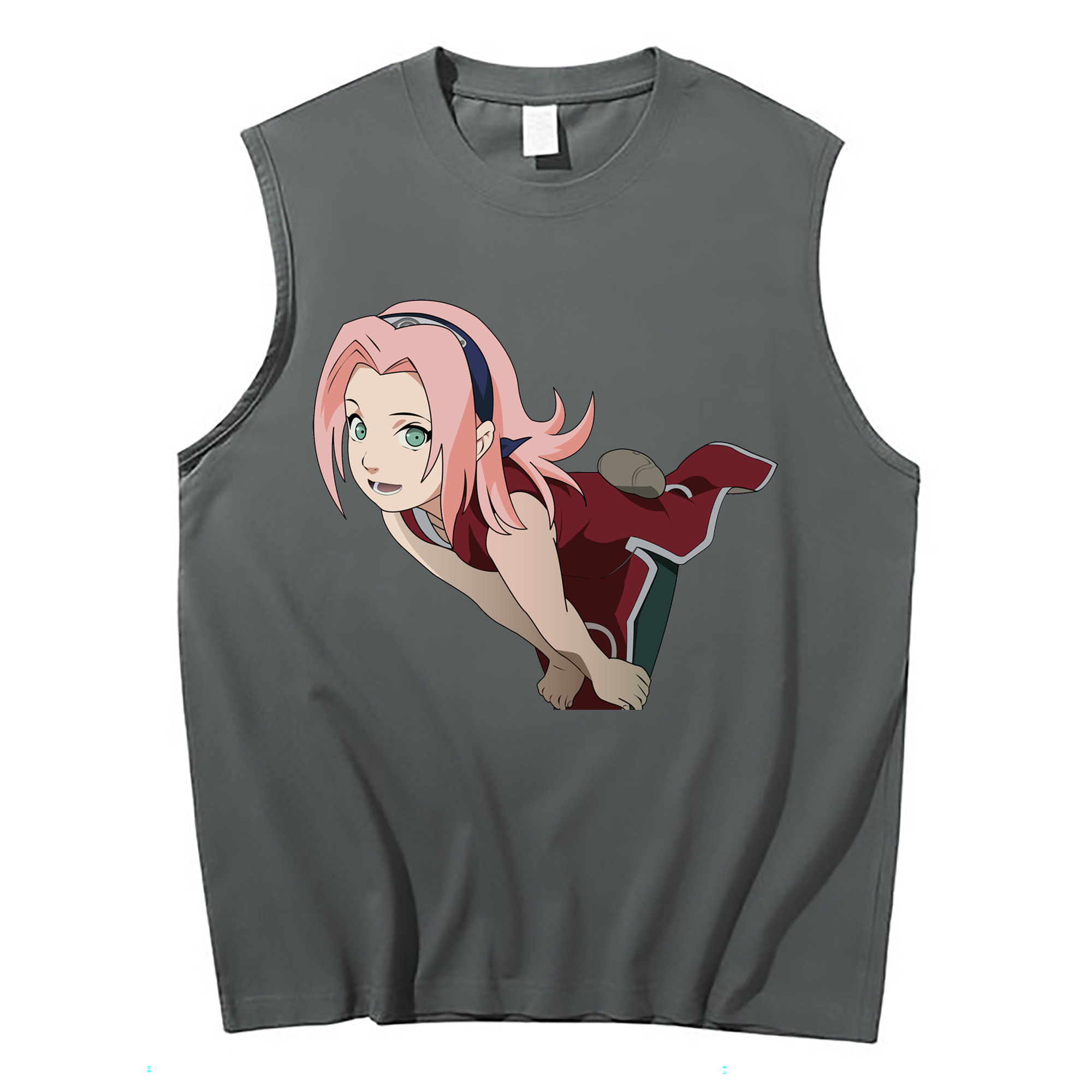 （画像用） NARUTO -ナルト- 春野サクラ Haruno Sakura コットン100％タンクトップ（フロントプリント）